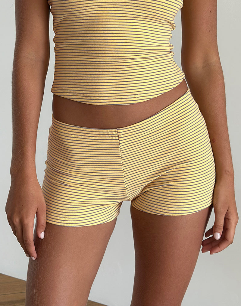 Afbeelding van Sera Short in Stripe Jersey Geel Grijs