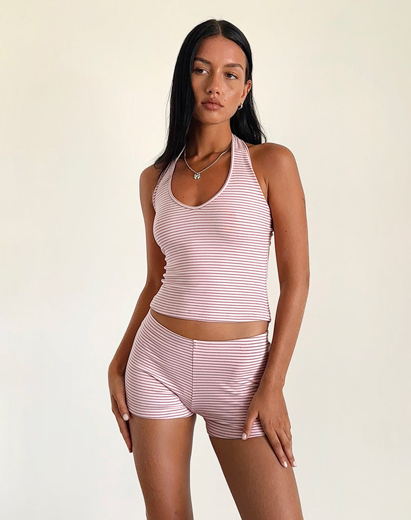 Afbeelding van Sera Short in Roze en Grijs Jersey Stripe