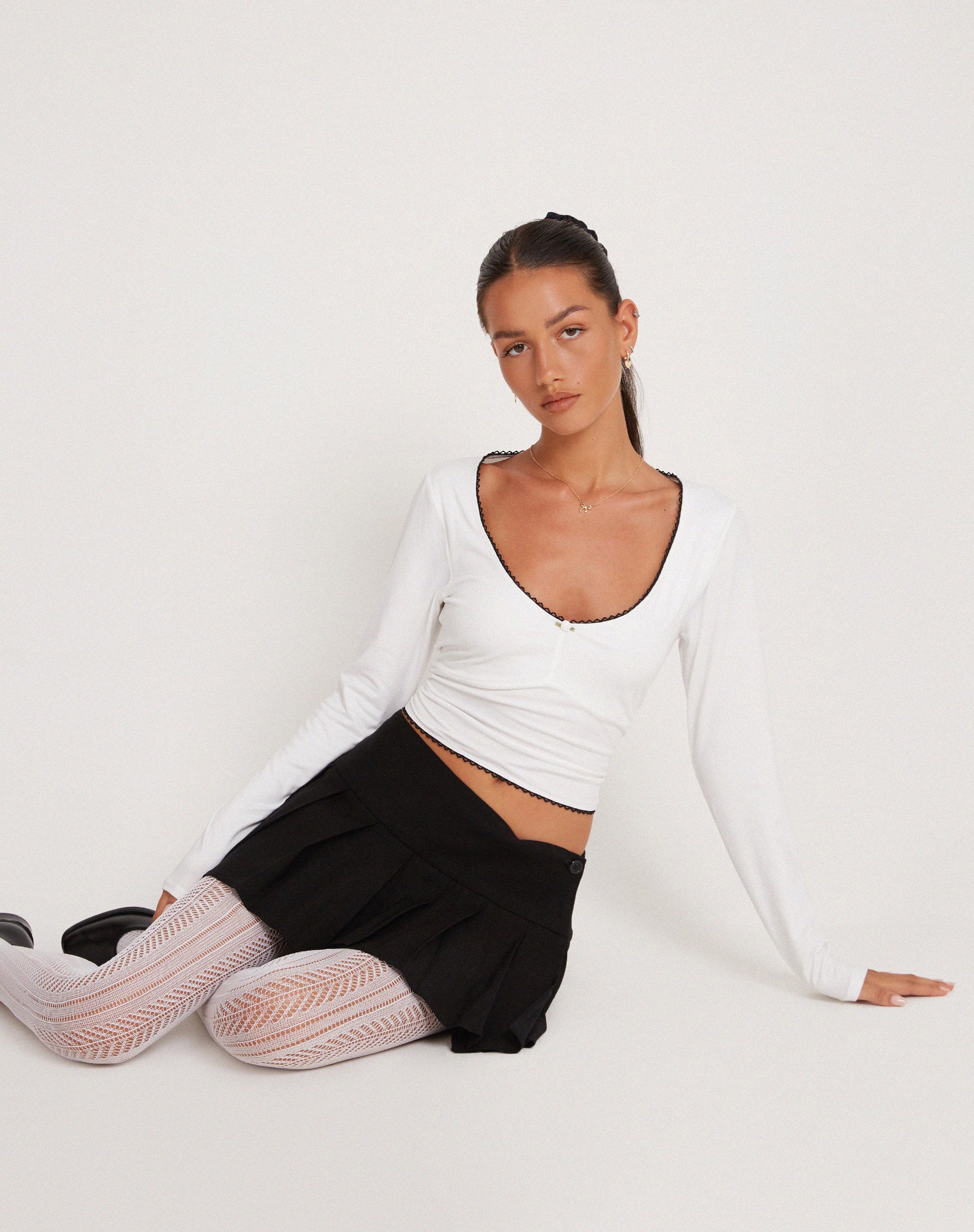 beeld van JUNIE BALLET JERSEY TOP WIT
