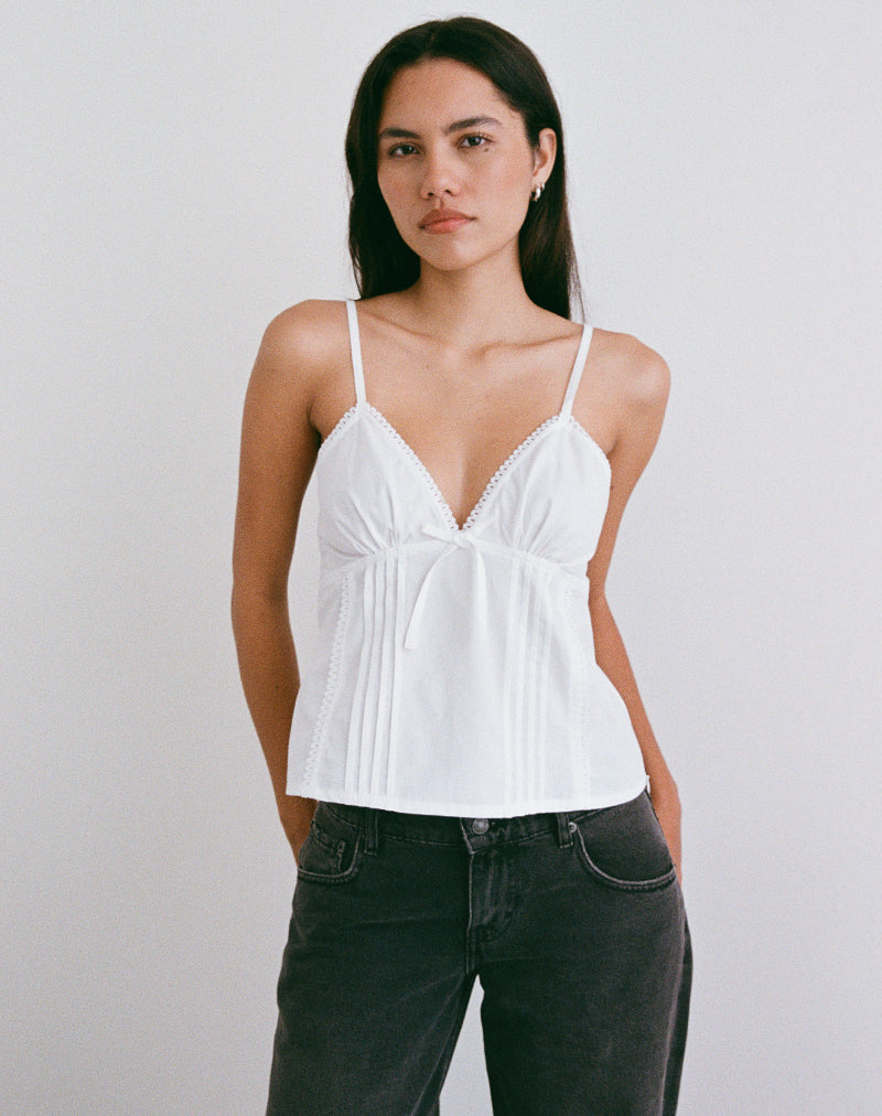 Afbeelding van Jepuni Cami Top in Wit Popeline