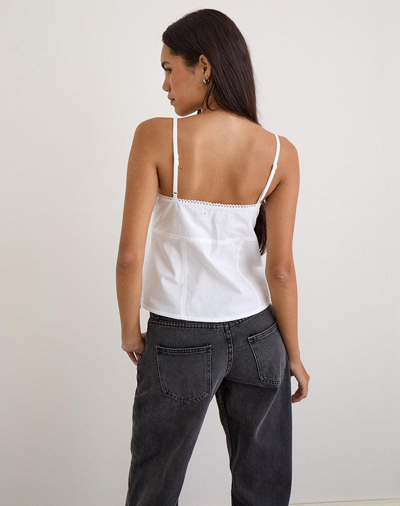 Afbeelding van Jepuni Cami Top in Wit Popeline