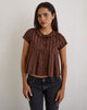 Afbeelding van Kaelis Geplooide Blouse in Streep Bruin