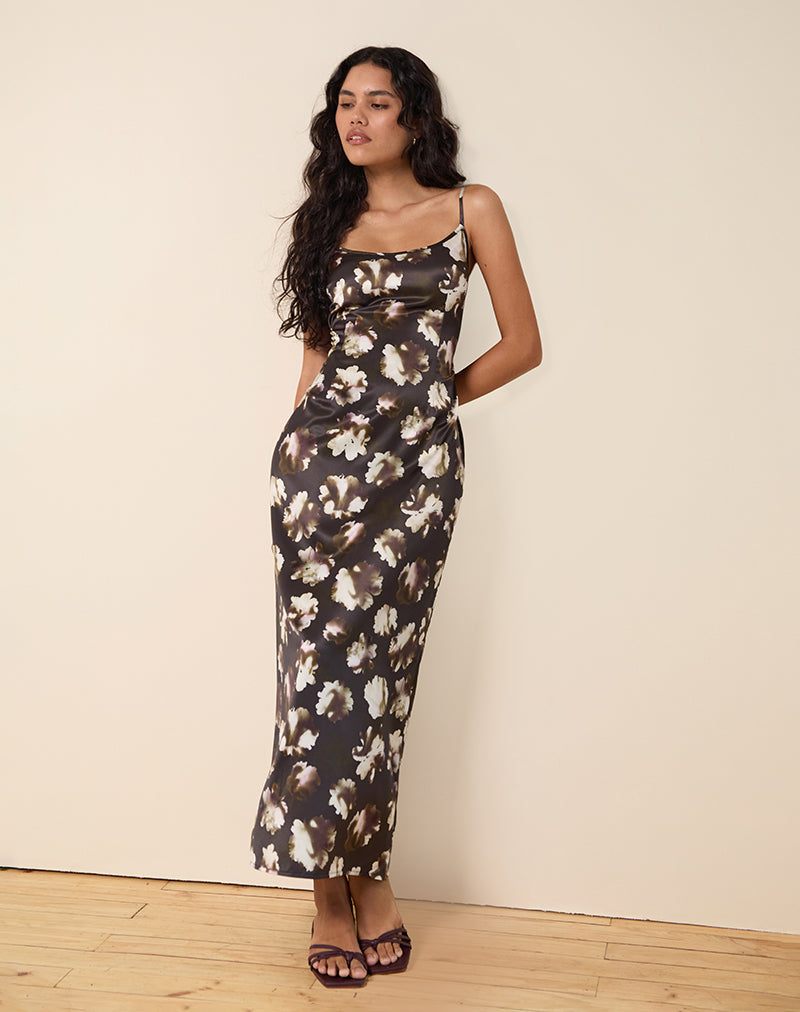 Kafka Maxi Dress in bruine bloemenprint