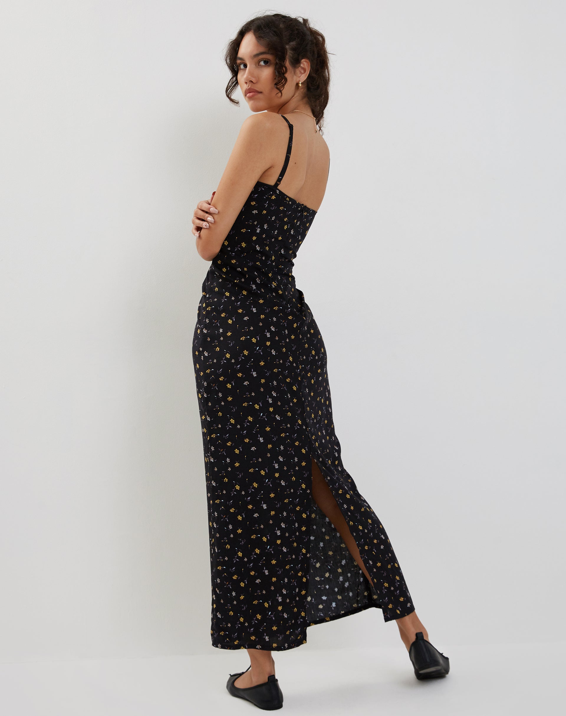 Afbeelding van Kafka Maxi Dress in Pretty Petal Zwart