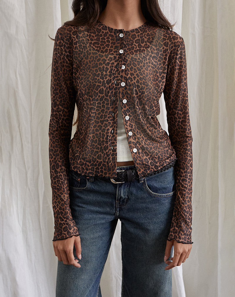 Afbeelding van Kahula Shirt in Mesh Rar Leopard