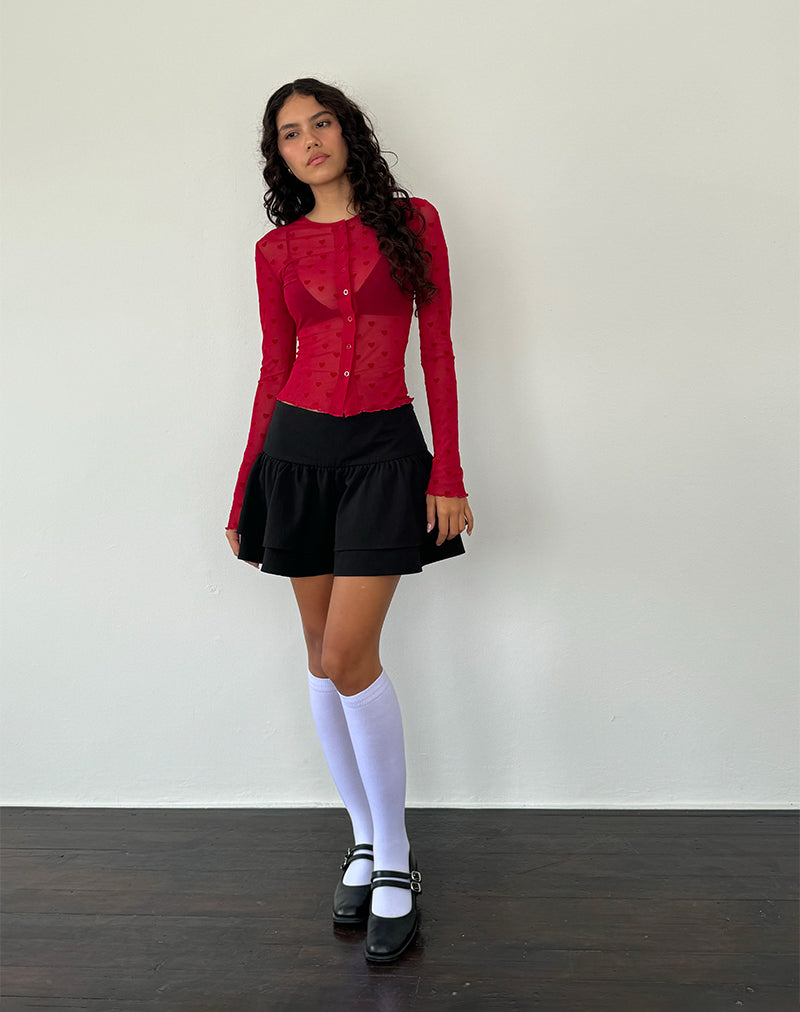 Afbeelding van Kahula Shirt in Red Heart Flocked Mesh