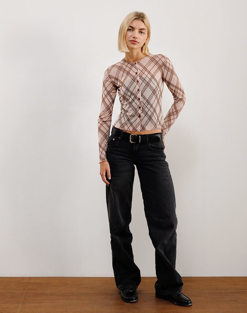 Afbeelding van Kahula Shirt in Sketchy Stripe Nude