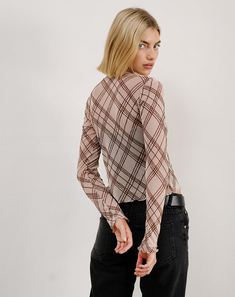 Afbeelding van Kahula Shirt in Sketchy Stripe Nude