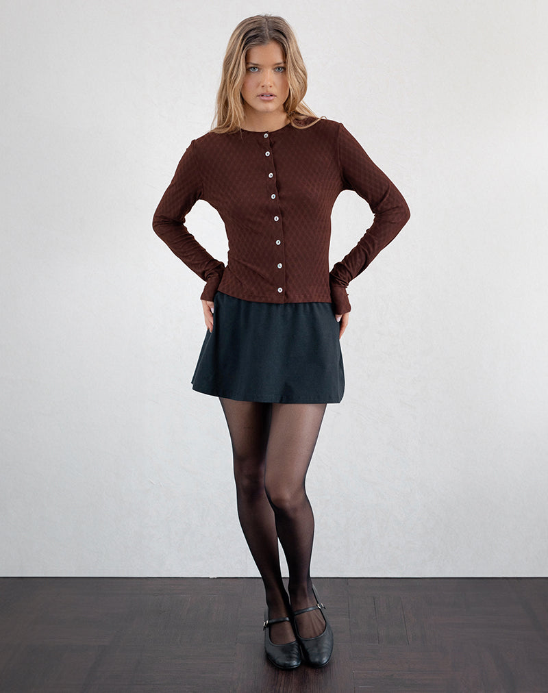 Afbeelding van Kahula Overhemd in Argyle Mesh Bruin