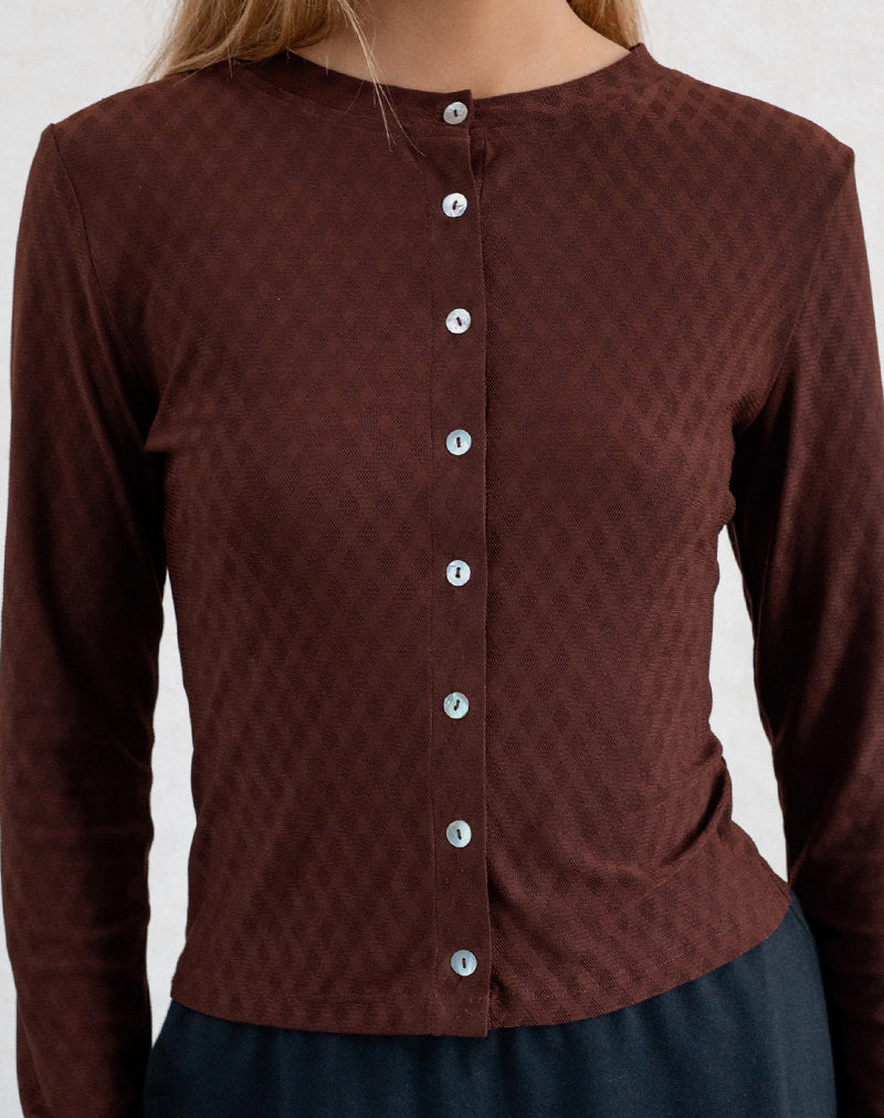 Afbeelding van Kahula Overhemd in Argyle Mesh Bruin