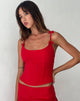Afbeelding van Kaida Korset Top met strikdetail in Getailleerd rood