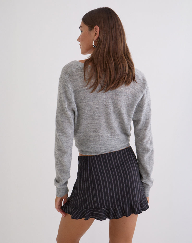 Image of Kalika Mini Skirt in Tailoring Stripe Black