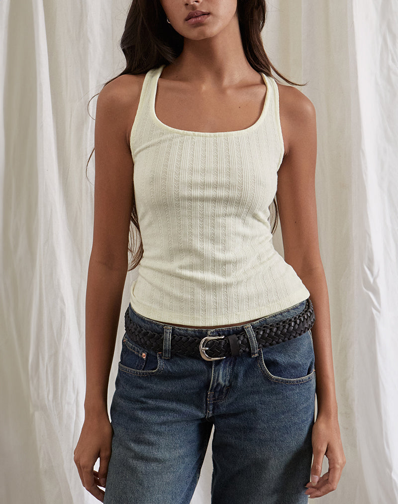 Kalinda Vest Top in Pointelle Ivoor