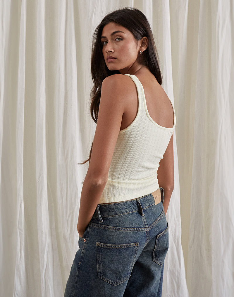 Afbeelding van Kalinda Vest Top in Pointelle Ivoor