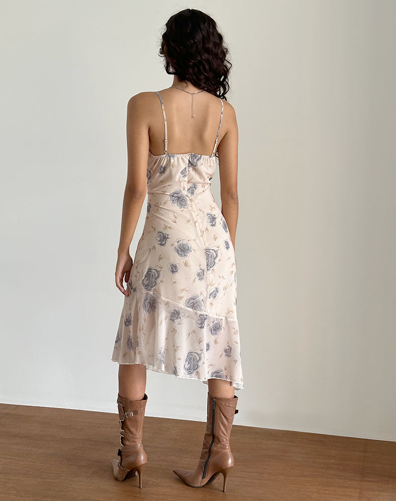 Afbeelding van Kamala Midi Dress in Wild Rose Blue