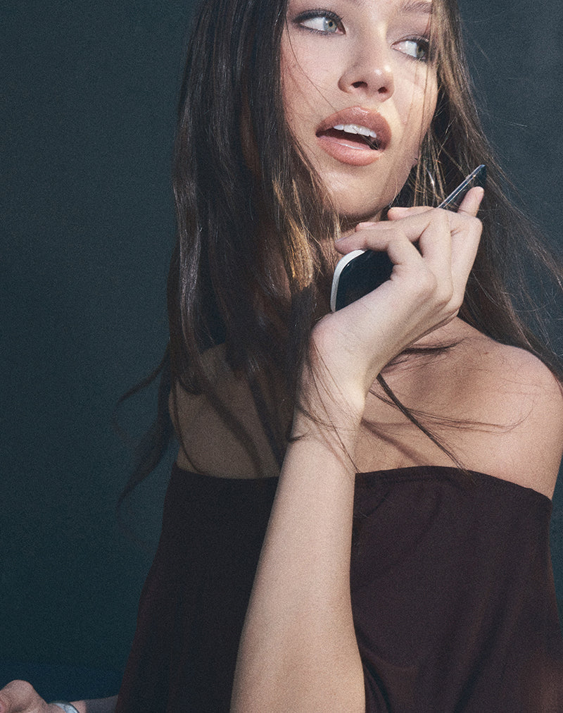 Afbeelding van Kanela Slouch Poncho in Jersey Bittere Chocolade