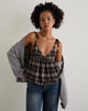 Afbeelding van Kaoru Triangle Bust Cami Top in Grijs Ruitje