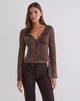 Afbeelding van Karilo-top met lange mouwen in chiffon Royal Paisley Burgundy