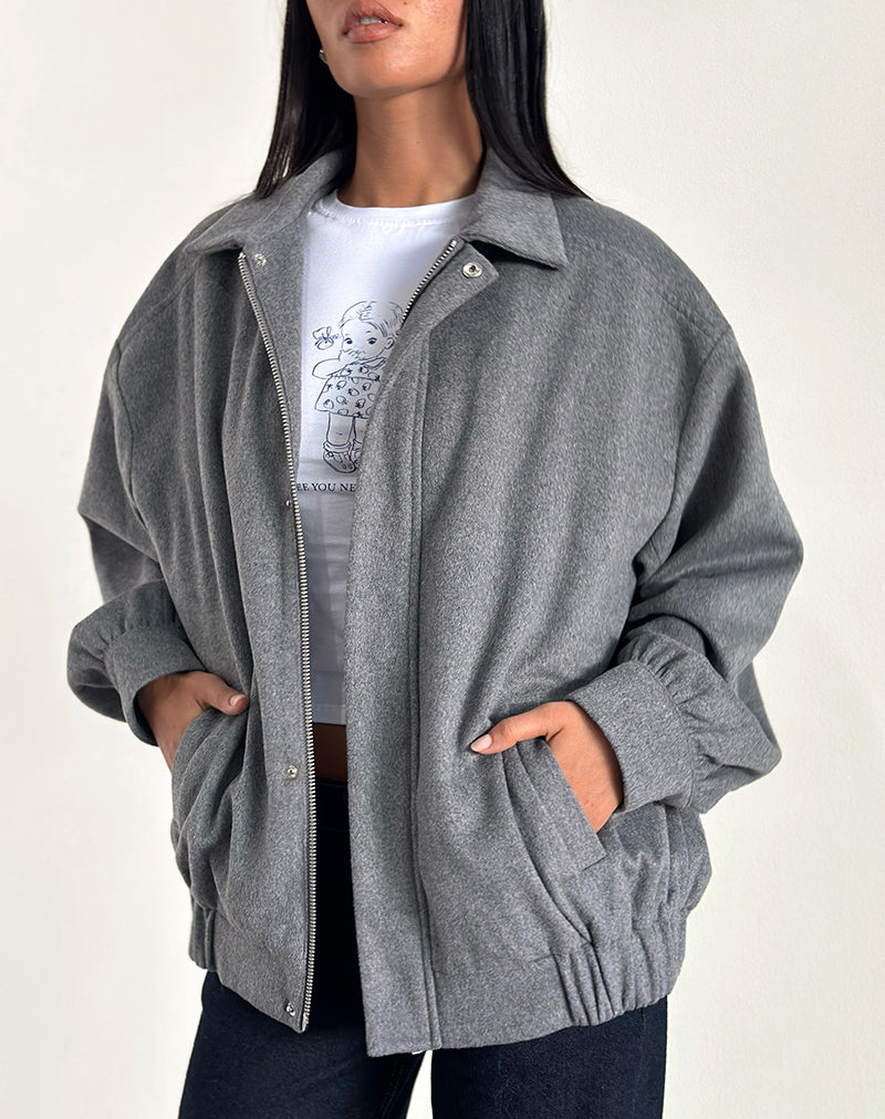 Afbeelding van Karinta Jacket in grijs gemêleerd wol