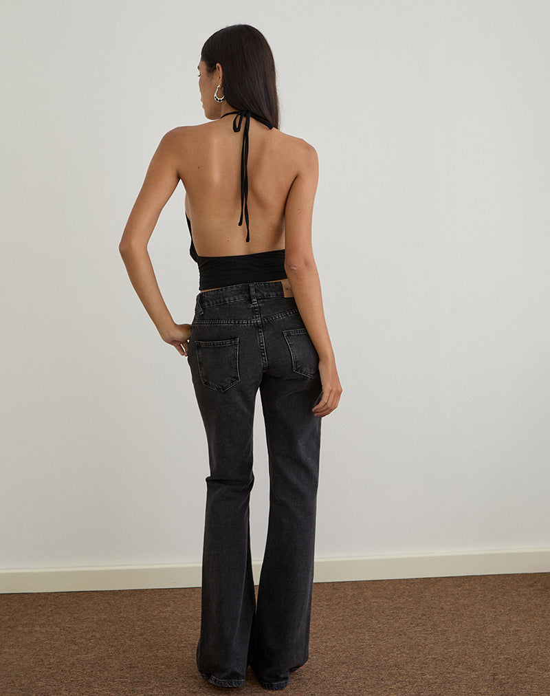 Afbeelding van Karise Plunge Top in Cupro Zwart