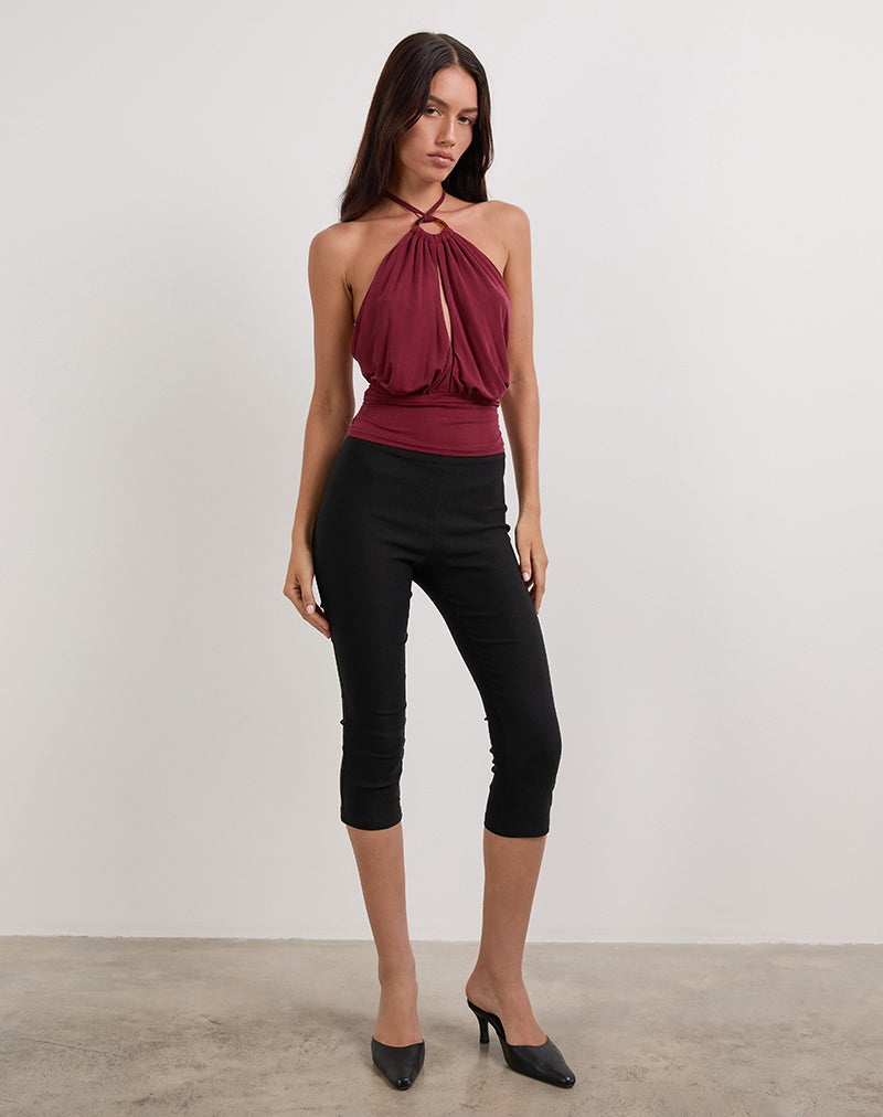 Afbeelding van Karise Plunge Top in Cupro Donkerrood