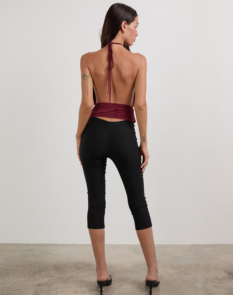 Afbeelding van Karise Plunge Top in Cupro Donkerrood