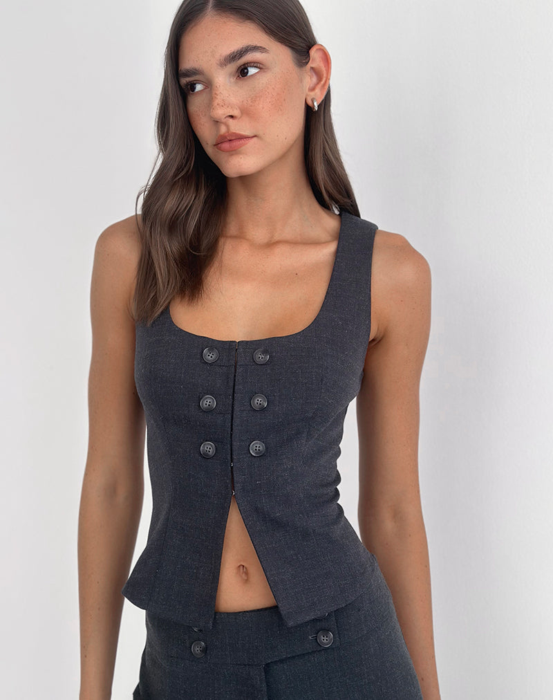 Image of Kariso Corset Top in Tailoring Grey Blue