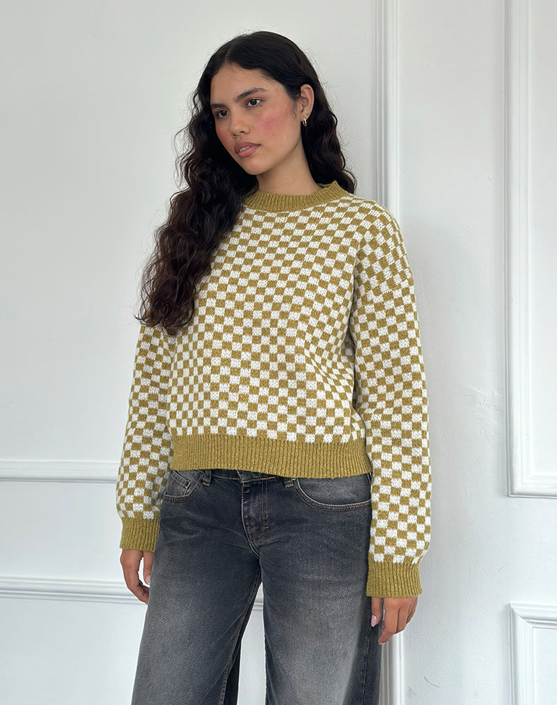 Karu trui in Check Green