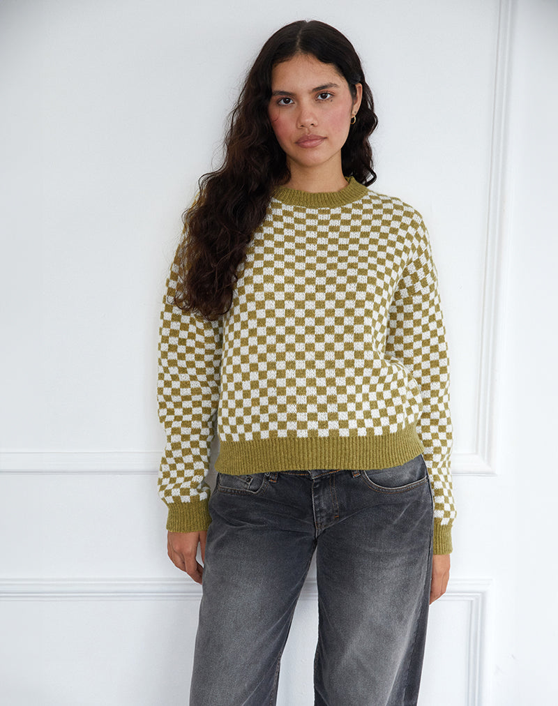 Afbeelding van Karu Trui in Check Green