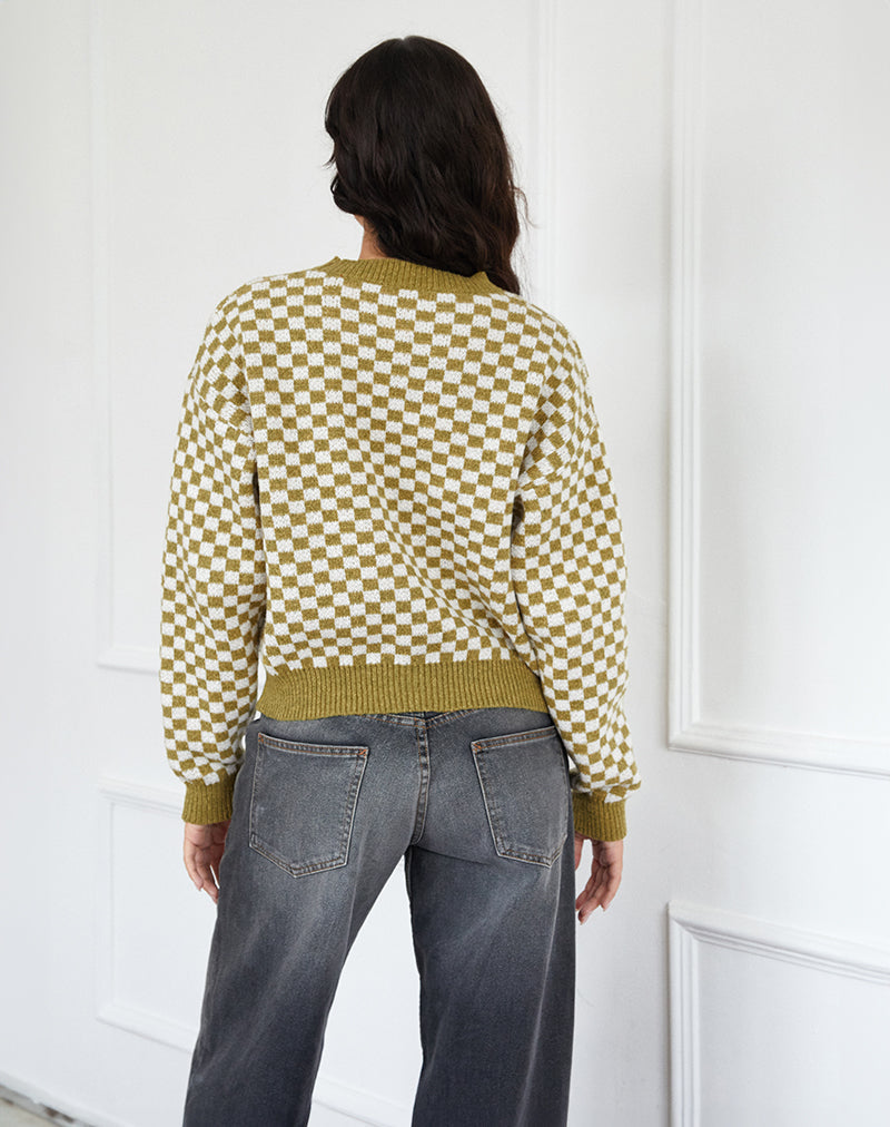 Afbeelding van Karu Trui in Check Green