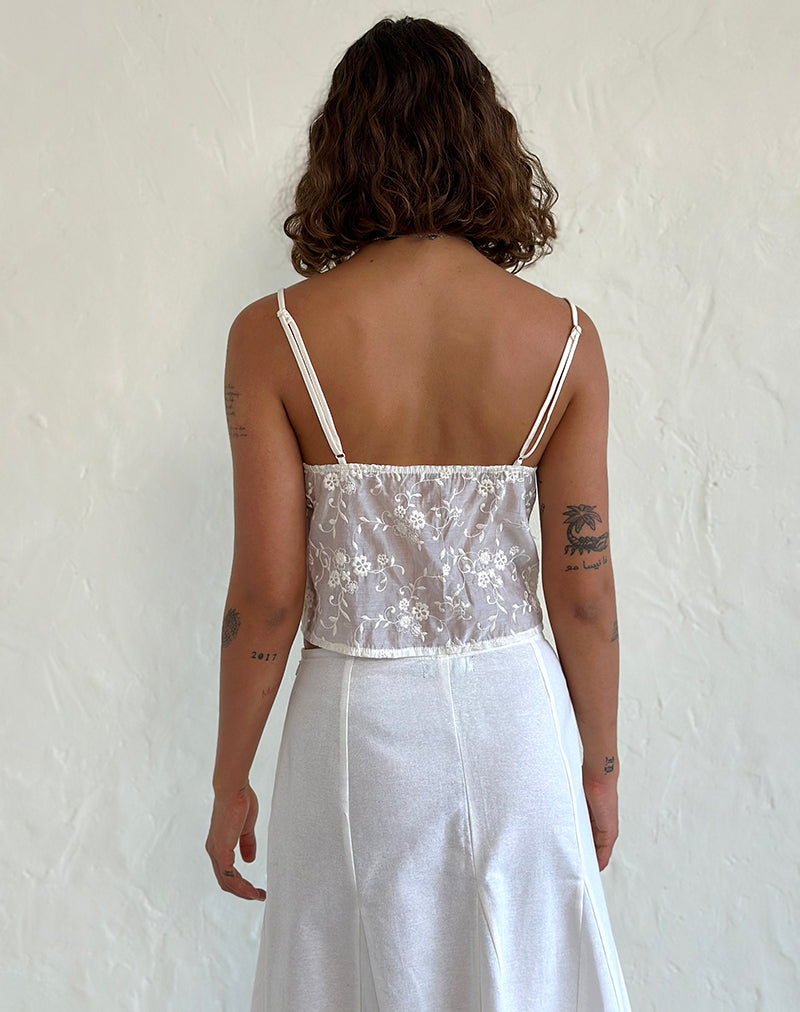 Afbeelding van Kasturi Top in Broderie Wit
