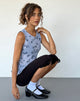 Afbeelding van Katnis Top in Inky Blue Floral Mesh