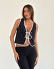 Afbeelding van Kayna Top in Zwart met Witte Binding