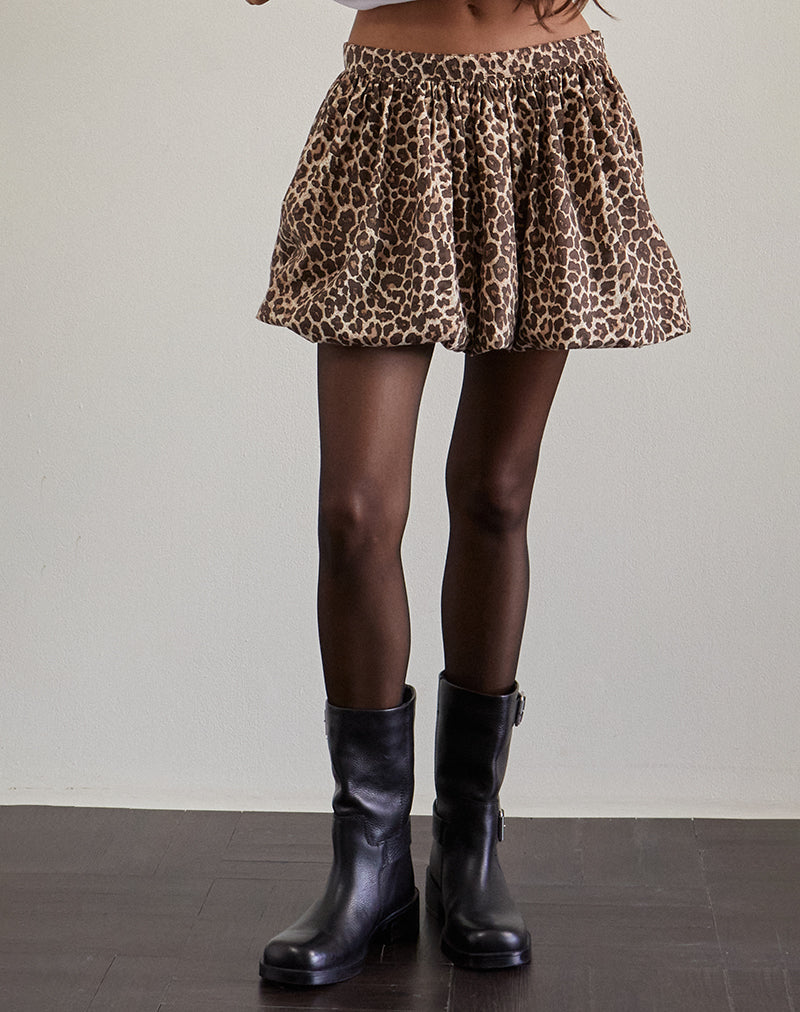 Afbeelding van Kayowi Puffball Mini Rok in Rar Luipaard Sandstorm