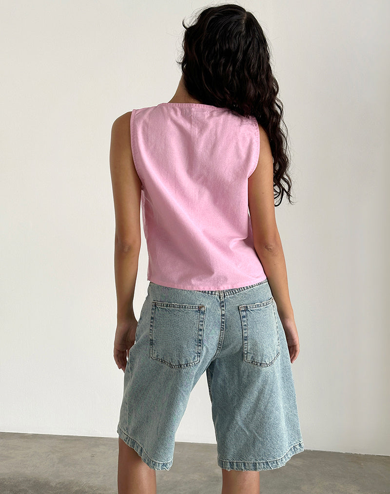 Afbeelding van Kayve Top met Stropdas in Flamingo Roze