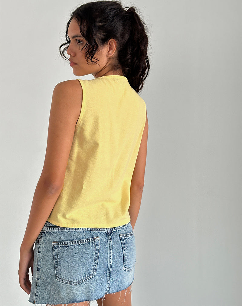 Afbeelding van Kayve Tie Front Top in Limonade