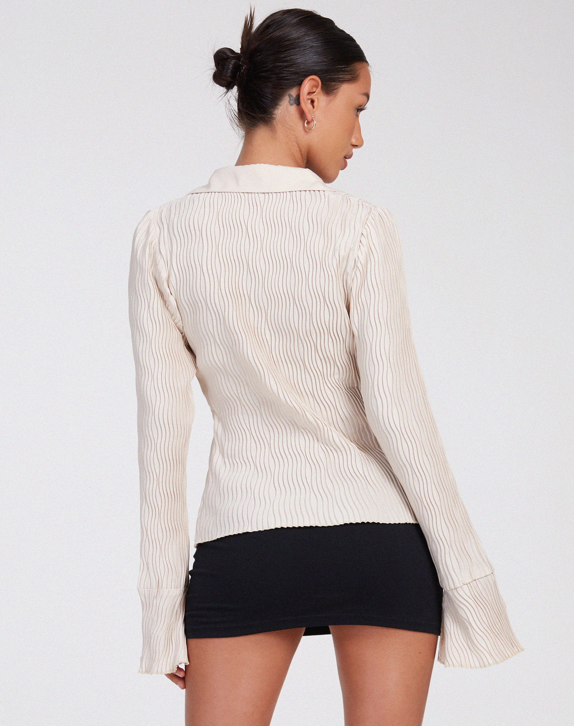 Afbeelding van Keani overhemd in Crinkle Beige
