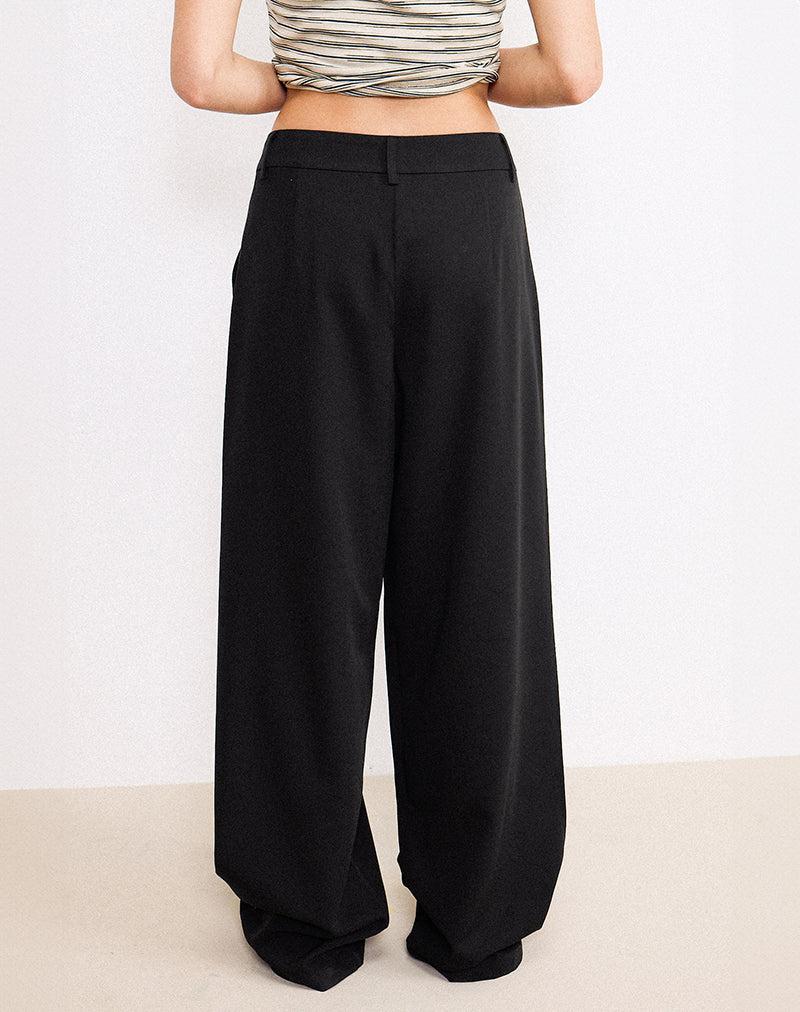 Afbeelding van Sakira Oversized Broek met Wijde Pijpen in Zwart