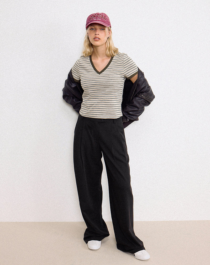 Sakira Oversized Broek met Wijde Pijpen in Zwart