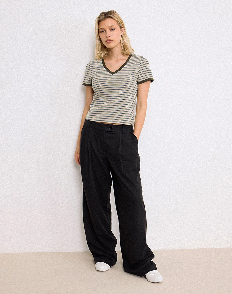 Afbeelding van Sakira Oversized Broek met Wijde Pijpen in Zwart