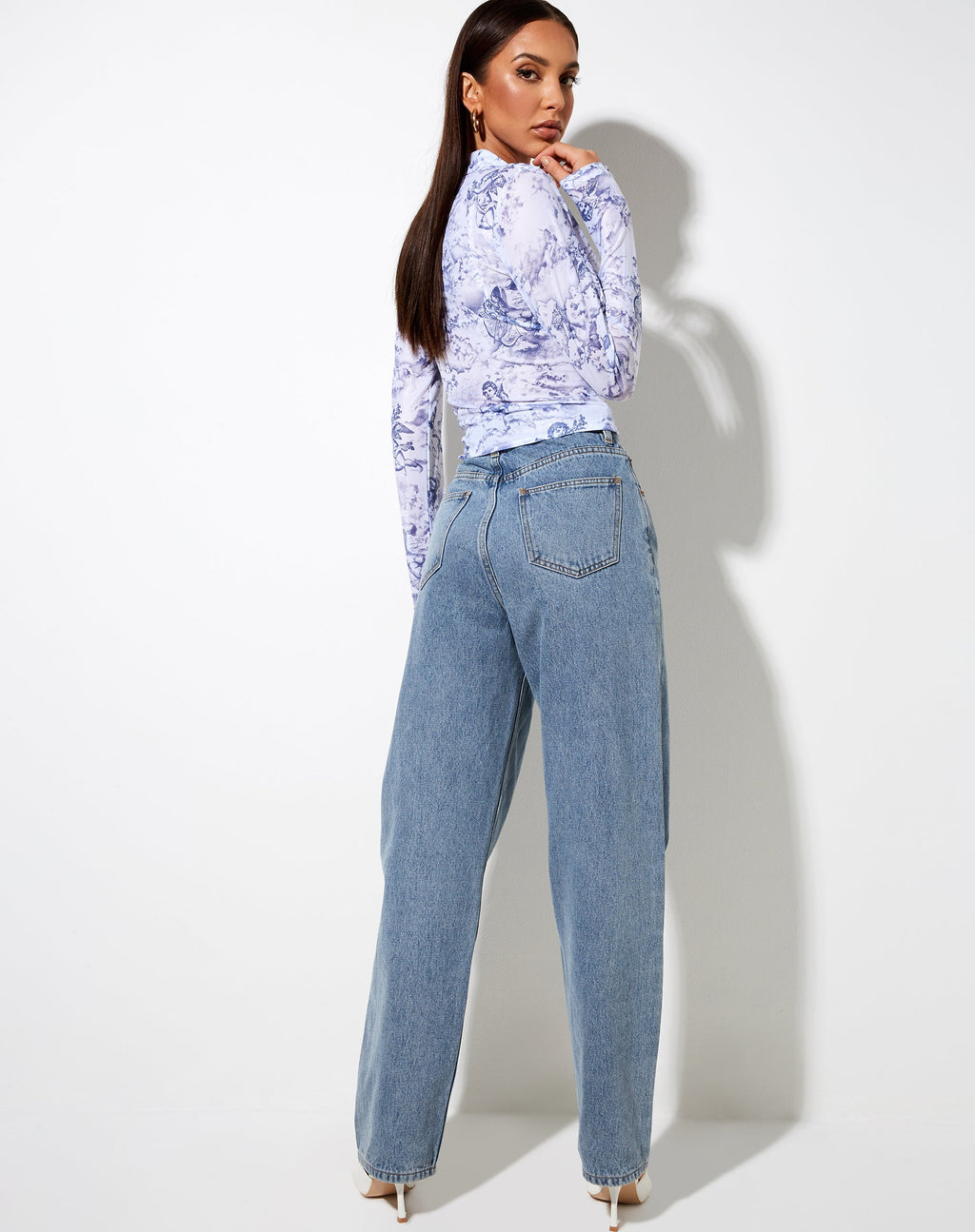 Kelly Overhemd in 20's Cherubijn Wit Blauw