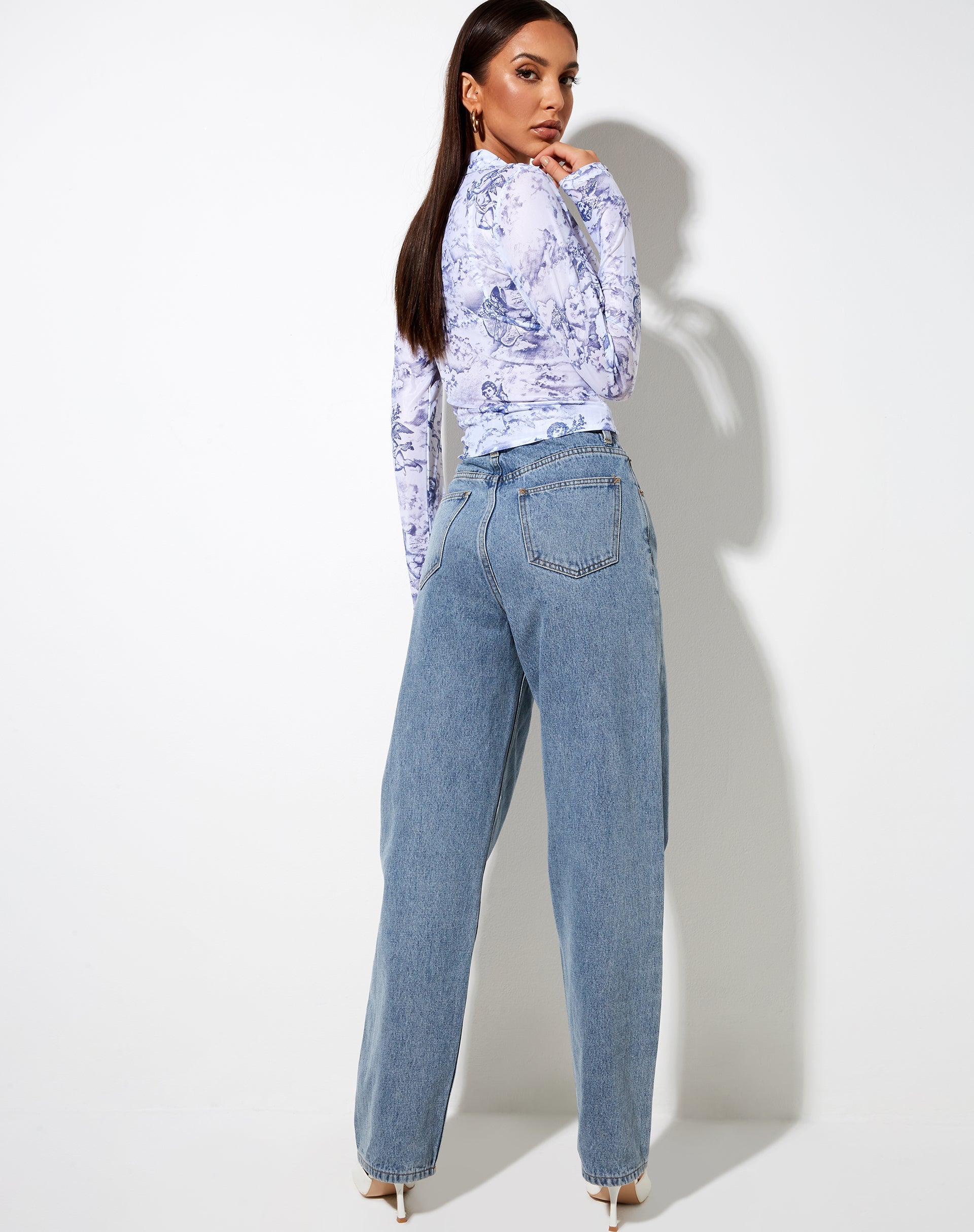 Afbeelding van Kelly Shirt in 20s Cherubijn Wit Blauw
