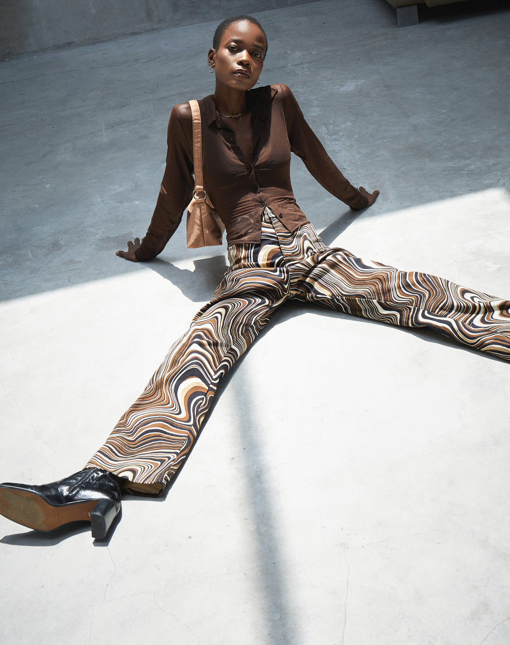 Zoven Flare Broek in 70's Ripple