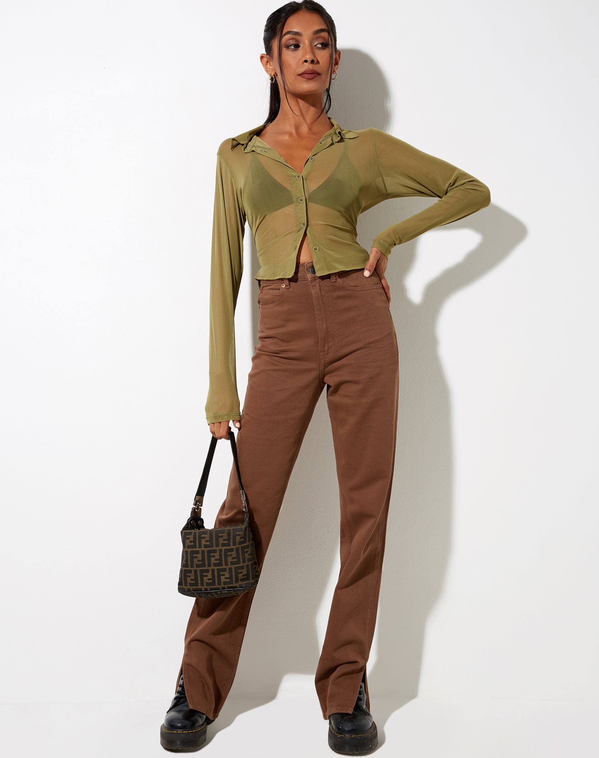 Afbeelding van Kelly shirt in Mesh Olive