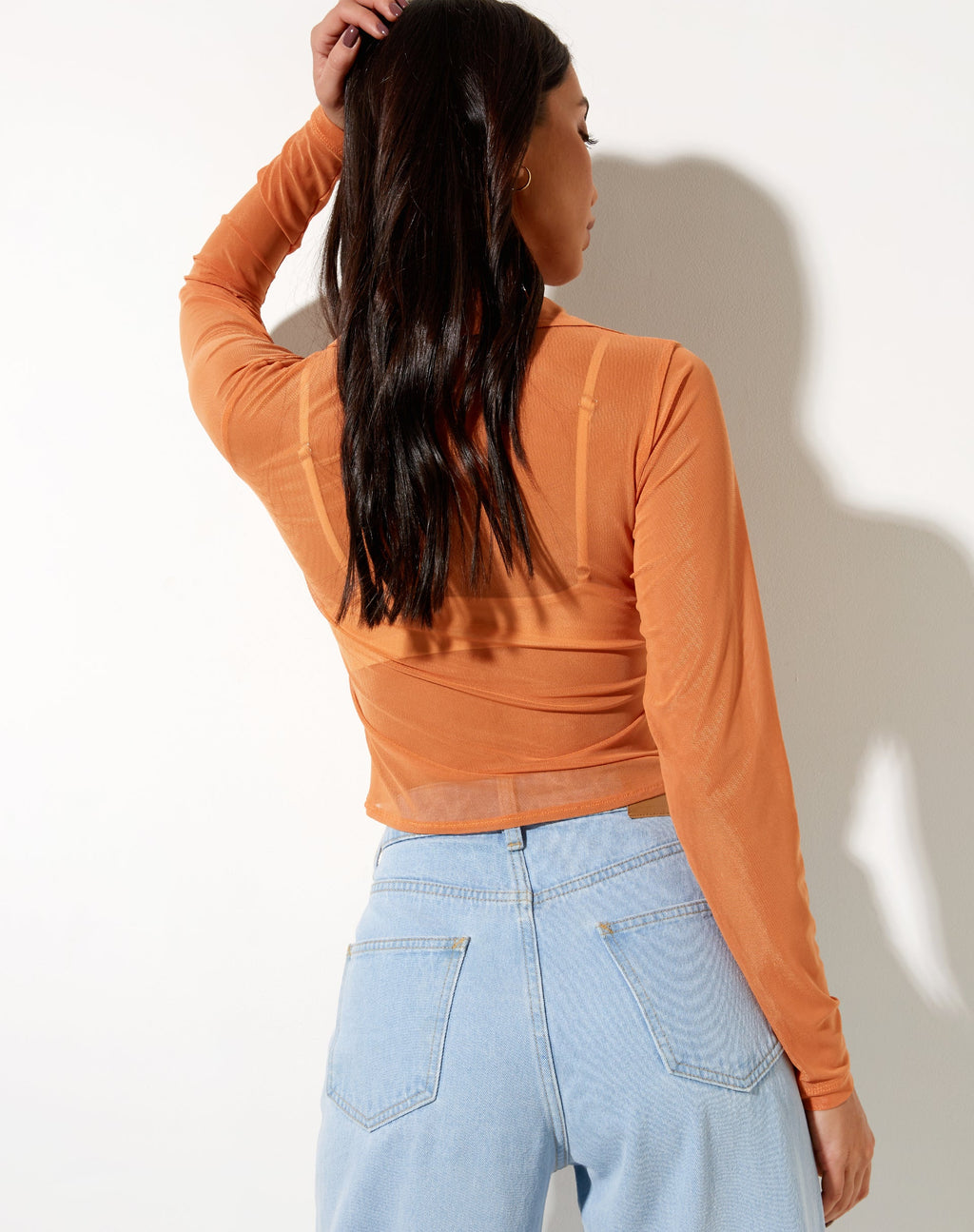Kelly Shirt in Mesh Oranje