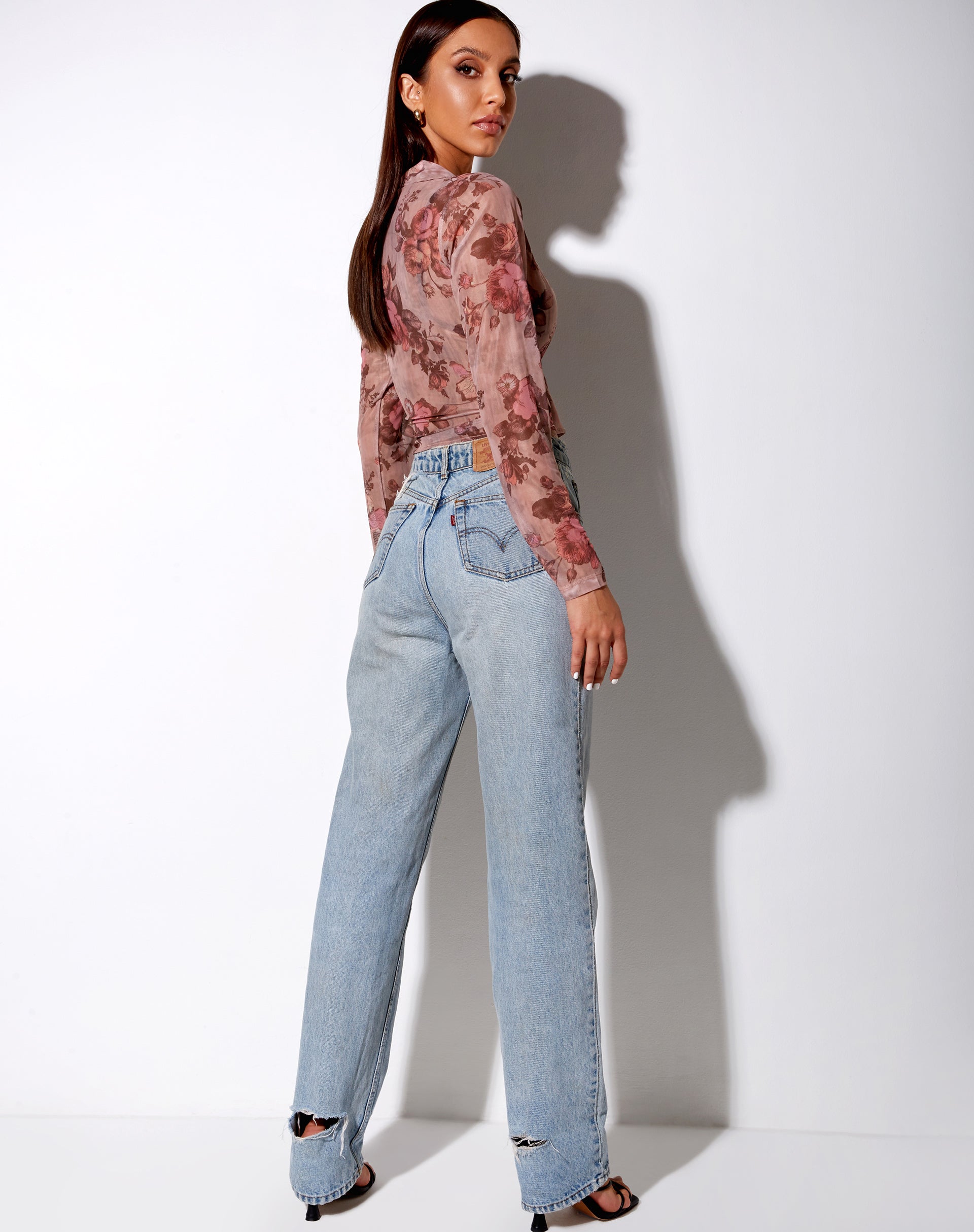 Afbeelding van Kelly Shirt in Mesh Peach Bloom