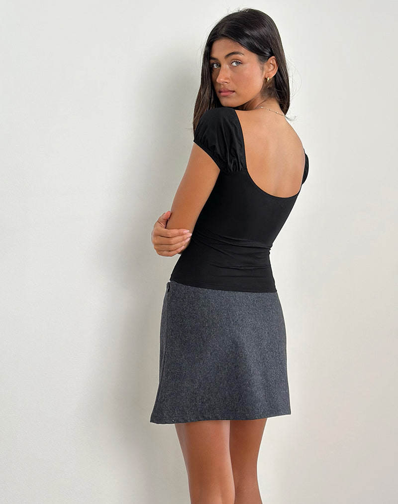 Afbeelding van Kerri Keyhole Top in Jersey Zwart