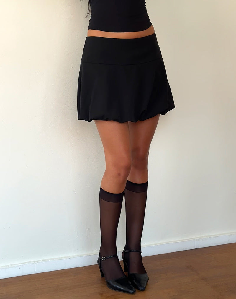 Keshi Puffball Mini Rok in Zwart