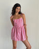 Afbeelding van Kesyani Mini Jurk in Verticaal Roze Streep