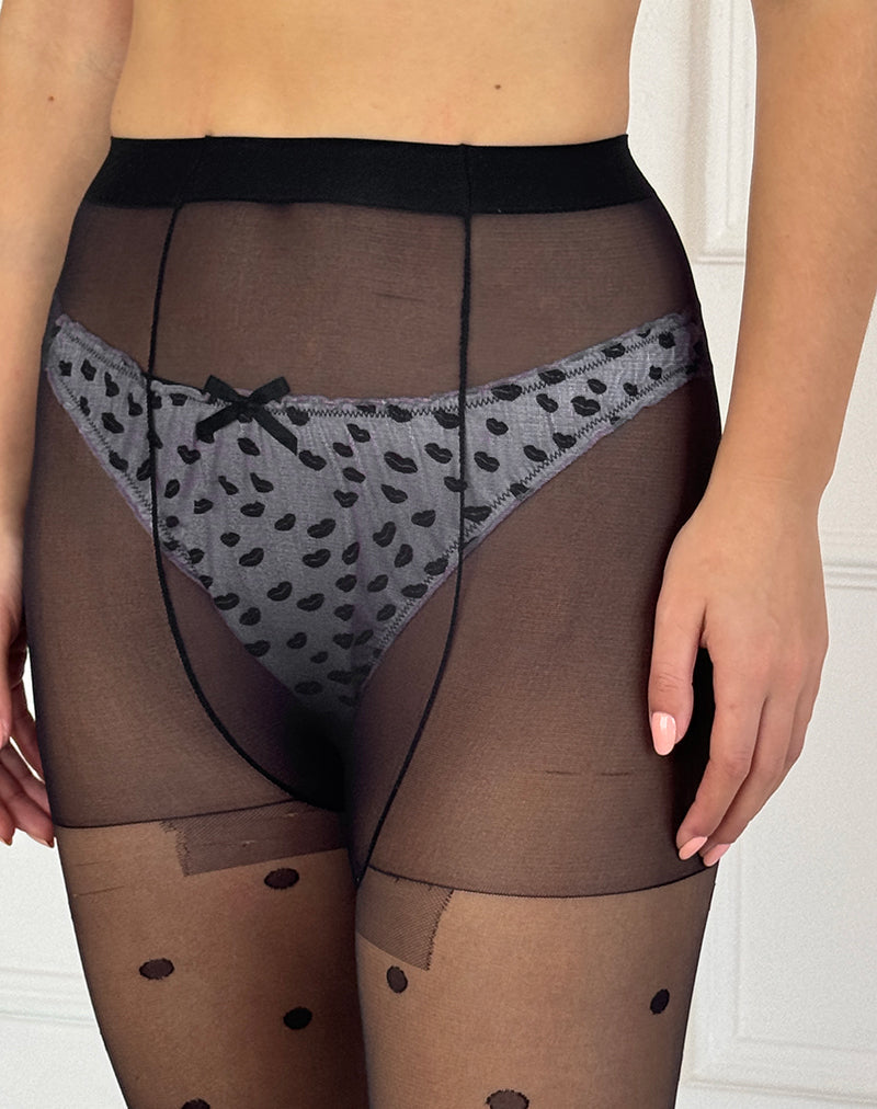 Adrienne String in Roze Micro Lips Zwart